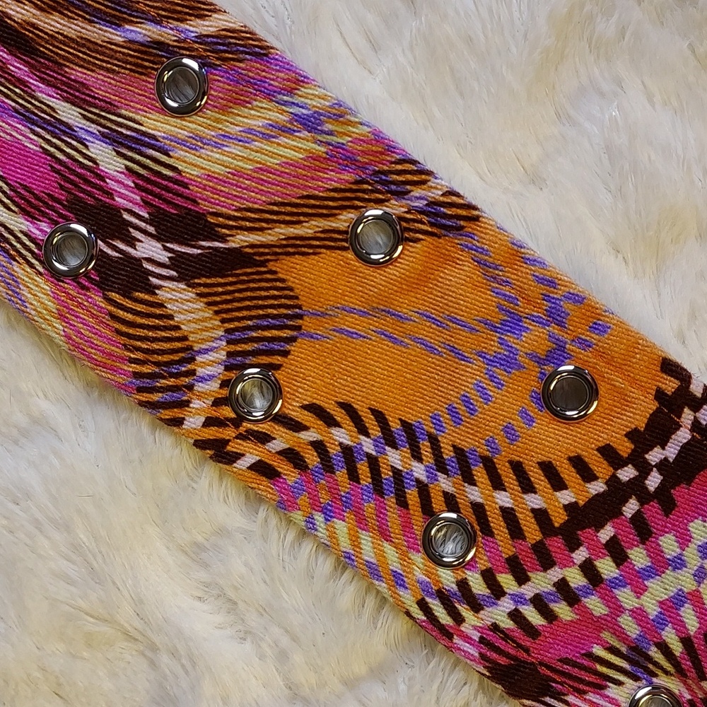The Ragged Priest Multicolored Wavy Plaid Low Rise Mini Skirt w/ Matching Belt - Picture 5 of 9